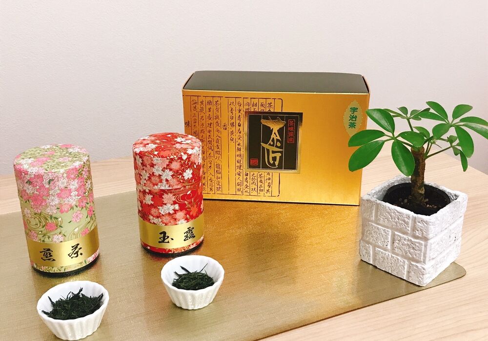 玉　露　朝霧・上煎茶　萌香　各８０ｇ缶入り　２